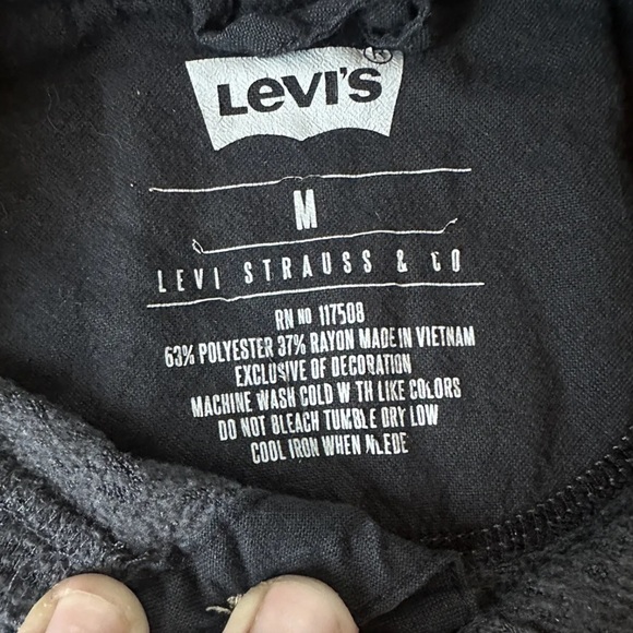 Levi's™️ Henley T Shirt Top Mens Medium Grey Thermal Long Sleeve Casual Outdoor - Picture 4 of 4